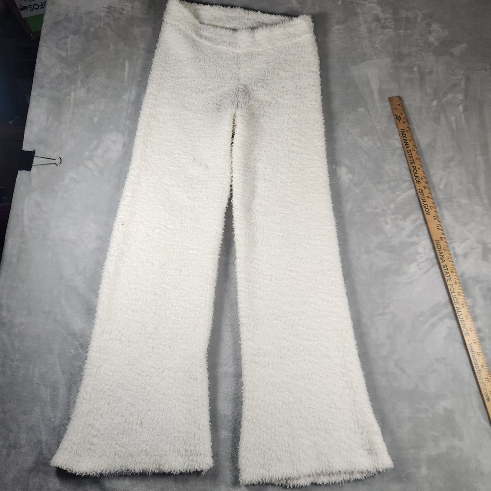 Aerie Marshmallow Lounge Pants Womens Medium Cream White Fuzzy Soft Stretch Cozy